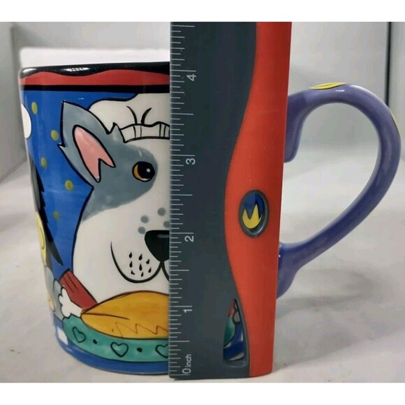2002 DOGZILLA CANDACE REITER DESIGNS HAND PAINTED COFFEE CUP MUG DOG PUP VINTAGE - Picture 13 of 13
